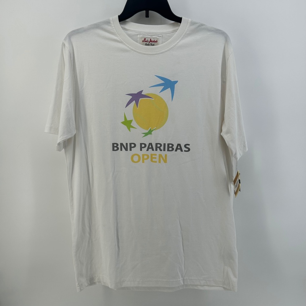 Red Jacket BNP Paribas Open Tennis Graphic T-Shirt White XL Indian Wells
